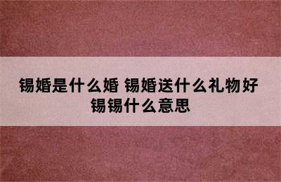 锡婚是什么婚 锡婚送什么礼物好 锡锡什么意思